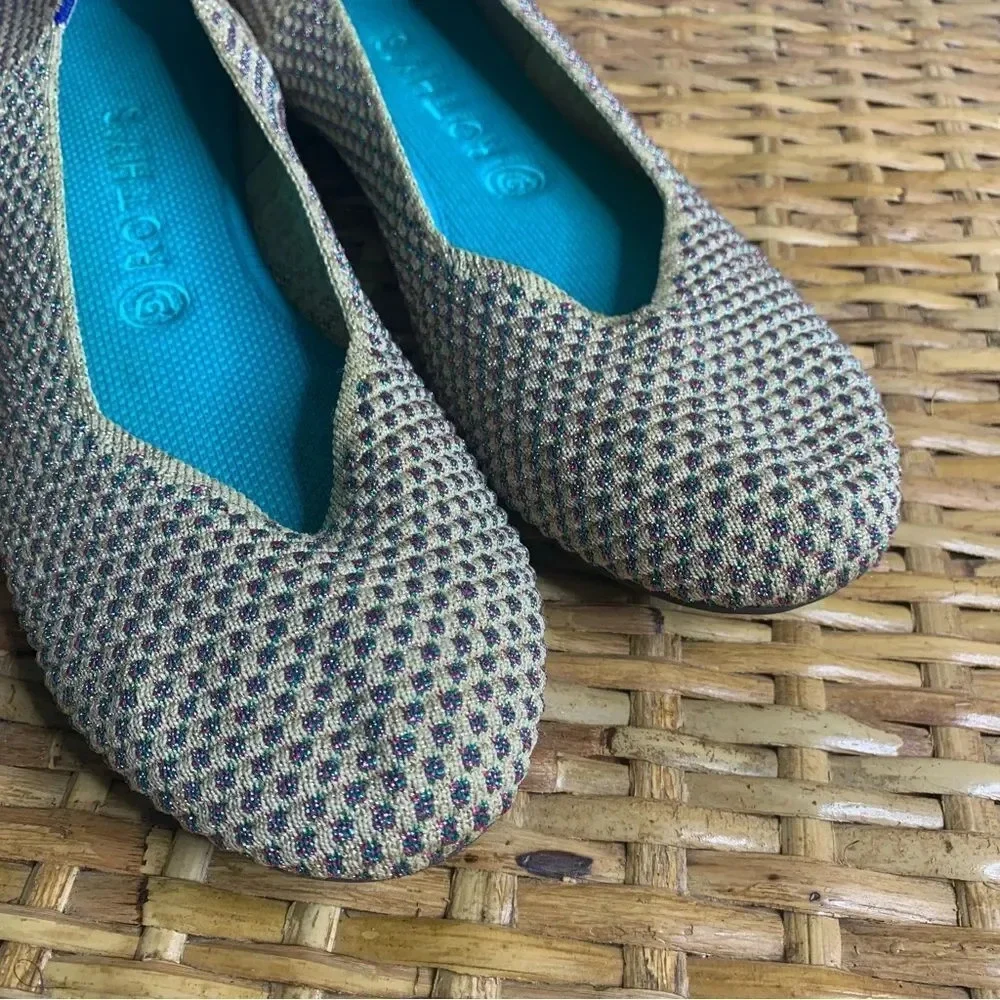 ROTHY'S Limited Edition Round Toe Metallic Multi Flat